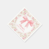 Roze strik en rozen preppy baby shower servet (Hoek)