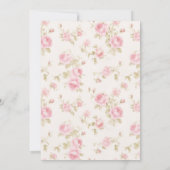 Roze strik en rozen preppy babyshower kaart (Achterkant)