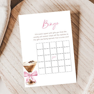 Roze strik espresso martini baby shower bingo spel