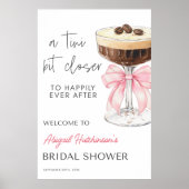 Roze strik Espresso Martini Vrijgezellenfeest - 24 Poster (Voorkant)