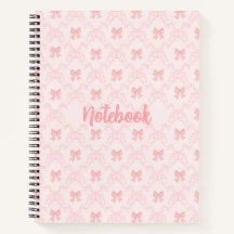 Roze Strik Esthetisch Notitieboek – Mooie & Vrouwe