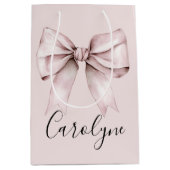 Roze strik esthetische coquette Gepersonaliseerde  Medium Cadeauzakje (Voorkant)