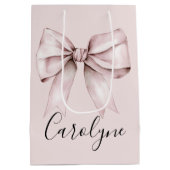 Roze strik esthetische coquette Gepersonaliseerde  Medium Cadeauzakje (Achterkant)