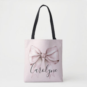 Roze strik esthetische coquette Gepersonaliseerde  Tote Bag