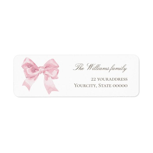 roze strik etiket (Voorkant)