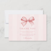 Roze Strik Fancy EEN Meisje 1e Verjaardag Bedankkaart (Voorkant)