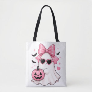 Roze Strik Fantomen Hart Zonnebril Tote Bag