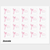 Roze Strik Favoriete Dingen Feestcadeau Nummer Vierkante Sticker (Vel)