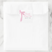 Roze Strik Favoriete Dingen Feestcadeau Nummer Vierkante Sticker (Tas)