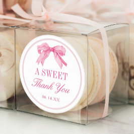 Roze Strik Favoriets Sweet Bedankt Favorietjes Ronde Sticker