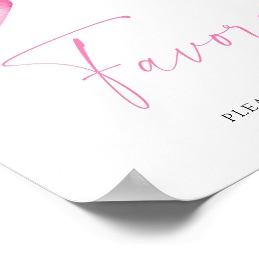 Roze strik - Favors Poster (Hoek)