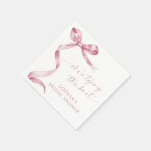 Roze Strik Feestelijke Bruiloftssluiting Servet (Hoek)