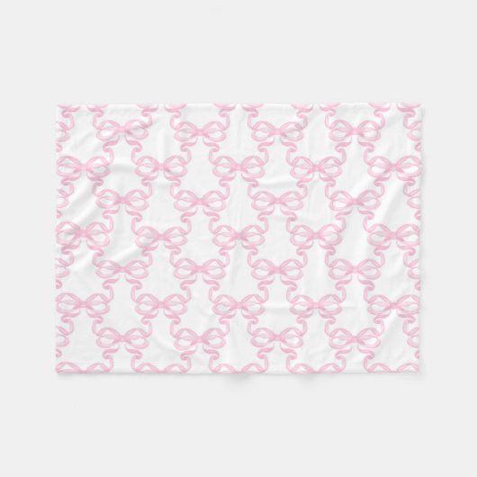 Roze Strik Fleece Deken (Voorkant (Horizontaal))