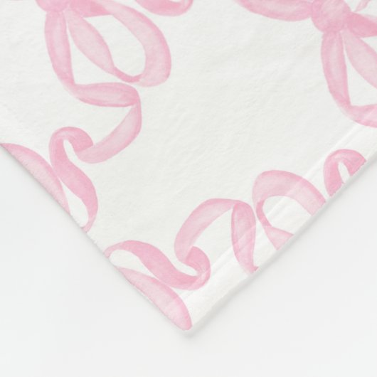 Roze Strik Fleece Deken (Hoek)
