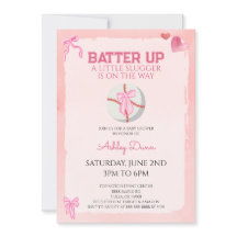Roze Strik Flirterig Honkbal Baby Shower