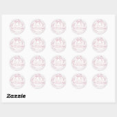 Roze strik Floral Chinoiserie Vrijgezellenfeest St Ronde Sticker (Vel)