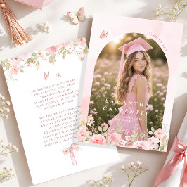roze strik  FLORALE foto afstudeer AANKONDIGING