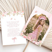 roze strik FLORALE foto afstudeer AANKONDIGING