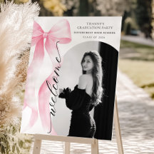 Roze Strik Foto Afstudeer Welkom Bord