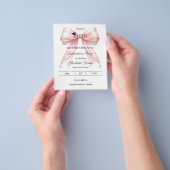 Roze strik foto Afstudeerfeest Save the Date Flyer (Hand)