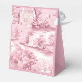 Roze Strik Franse Coquette Favor Doos Bedankdoosjes (Achterkant)