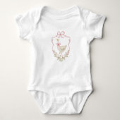 Roze strik Gans Crest Meisje baby shower Romper (Voorkant)