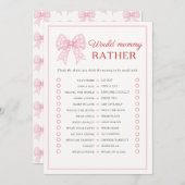 Roze Strik Gebeurtje Zou Mammie Liever Spel Advieskaart (Voorkant / Achterkant)