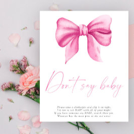 Roze strik - Geen baby poster