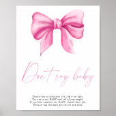 Roze strik - Geen baby poster (Voorkant)