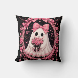 Roze Strik Geest Ballerina Coquette Halloween Kussen