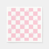 Roze Strik Geruite Meisjesachtige Bachelorette Fee Servet (Voorkant)