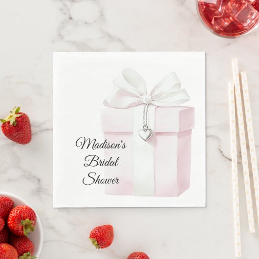 Roze Strik Geschenk Hart Charme Bruiloft Servet (Insitu)