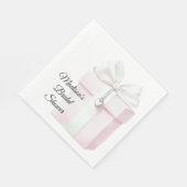 Roze Strik Geschenk Hart Charme Bruiloft Servet (Hoek)
