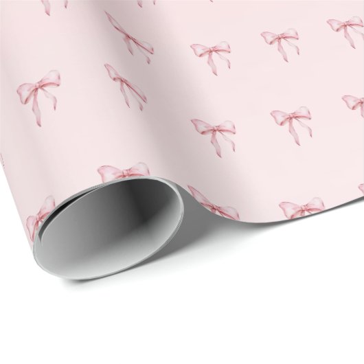 Roze Strik Geschenkverpakkings Papier (Rol Hoek)