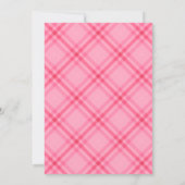 Roze strik gingham bruidsdouche kaart (Achterkant)