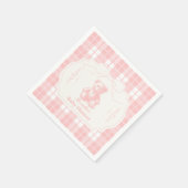 Roze Strik Gingham Franse Teddybeer Baby Shower Servet (Hoek)