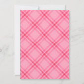 Roze strik gingham save the date (Achterkant)