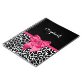 Roze Strik Giraffe Print Naam Notitieboek (Linkerzijde)