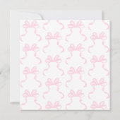 Roze Strik Girly Coquette 12de Verjaardagsfeestje  Kaart (Achterkant)