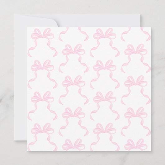 Roze Strik Girly Coquette 12de Verjaardagsfeestje  Kaart (Achterkant)