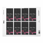 Roze Strik Glitter Glamour Feest Wijnlabel Etiket (Full Sheet)