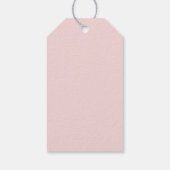 Roze Strik Gouden Meisje Baby Shower Favor Cadeaulabel (Achterkant)