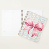 Roze Strik Grandmillennial Bloemmotief Monogram Planner (Display)