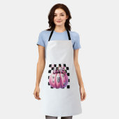Roze strik Halloween pompoen met kitten kattensche Schort (Gedragen)