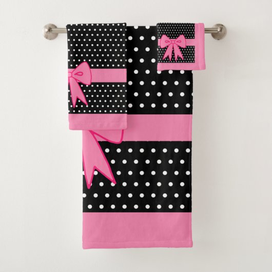 Roze Strik Handdoekenset Bad Handdoek (Insitu)