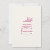 Roze strik handgetekend stijlvolle trendy bruiloft save the date (Achterkant)