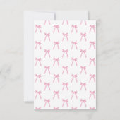 Roze strik handgetekende Coquette babyshower  Bedankkaart (Achterkant)