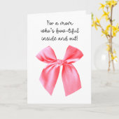 Roze Strik Happy Moederdag Kaart (Gele Bloem)