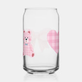roze strik hart en blikvorm glas (Rechts)