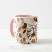 Roze Strik Harten Luipaard Mok (Voorkant links)